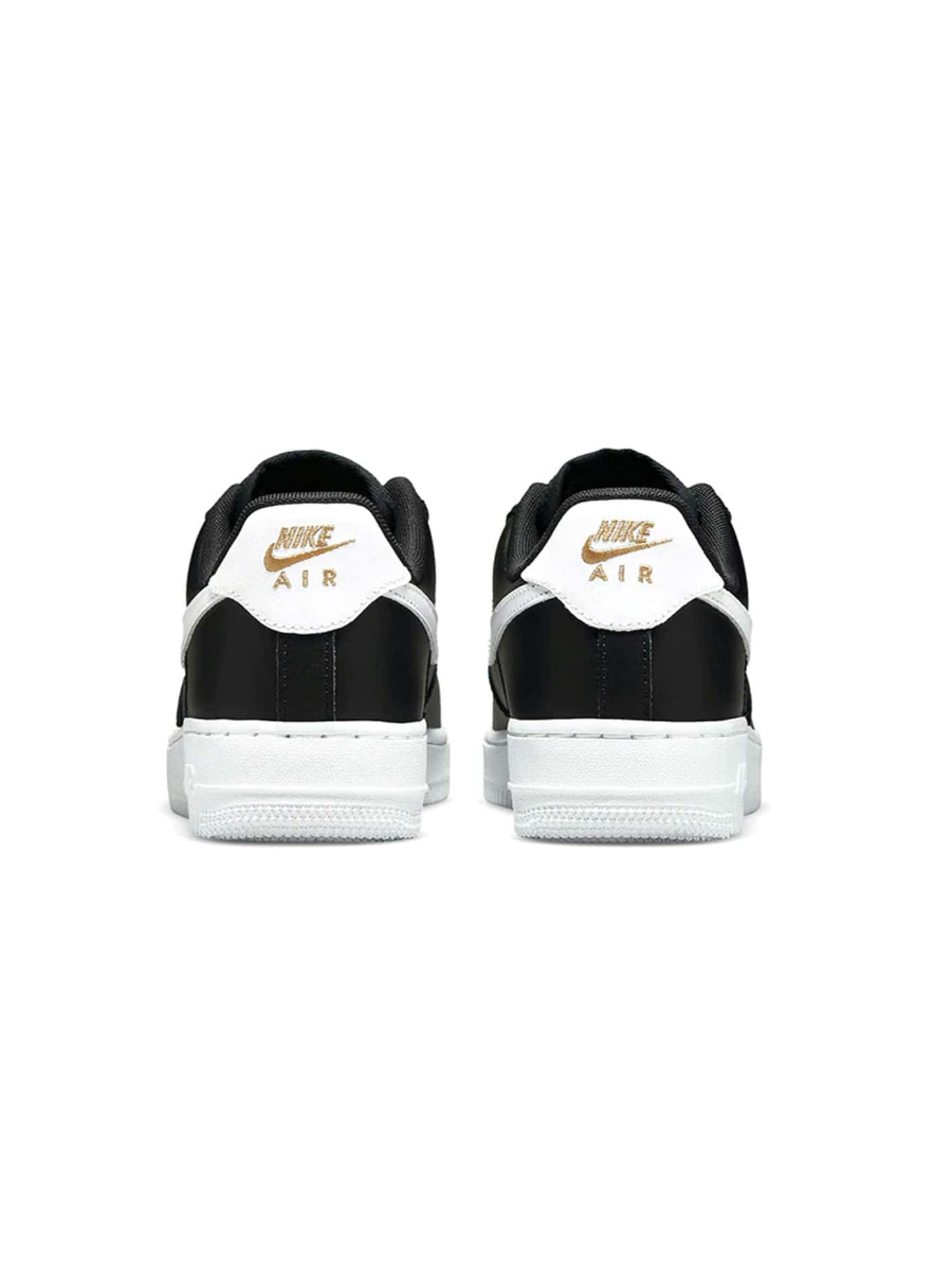 Картинка Кроссовки мужские кожаные Nike Air Force 1 Low Black Gold White