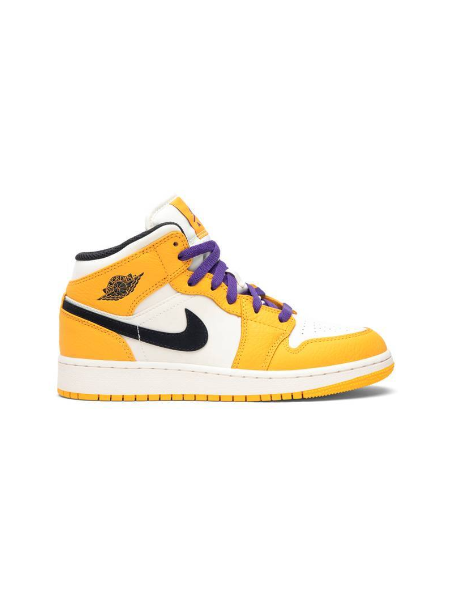 Картинка Кроссовки унисекс демисезонные Nike Air Jordan 1 Mid SE Lakers