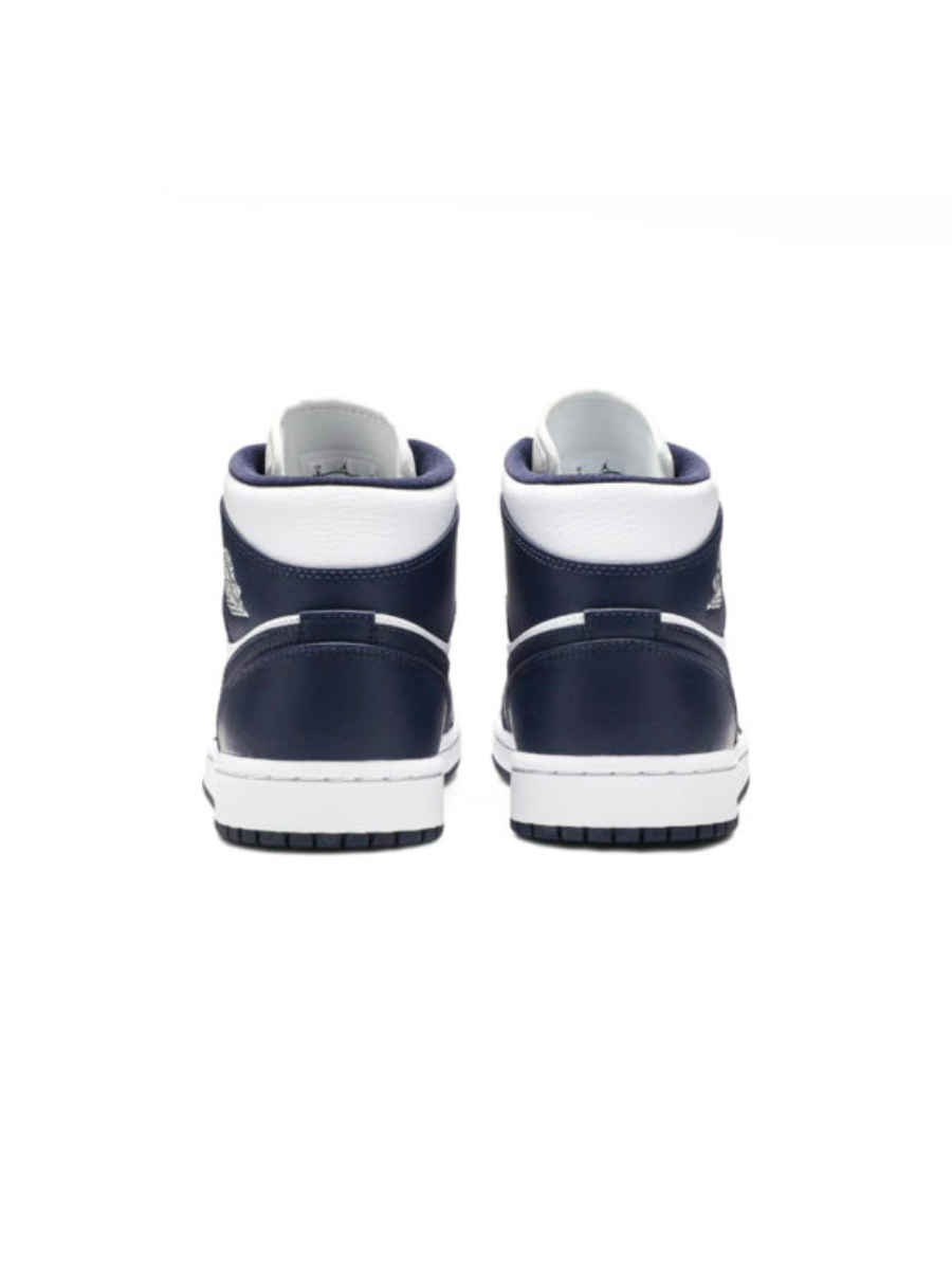 Картинка Кроссовки Nike Air Jordan 1 Mid White Metallic Gold Obsidian