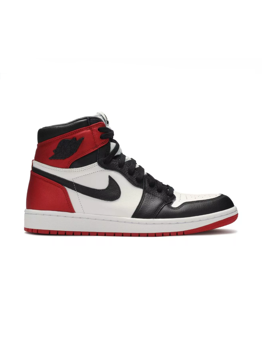 Картинка Кроссовки высокие кожаные Nike Air Jordan 1 Retro Black Toe