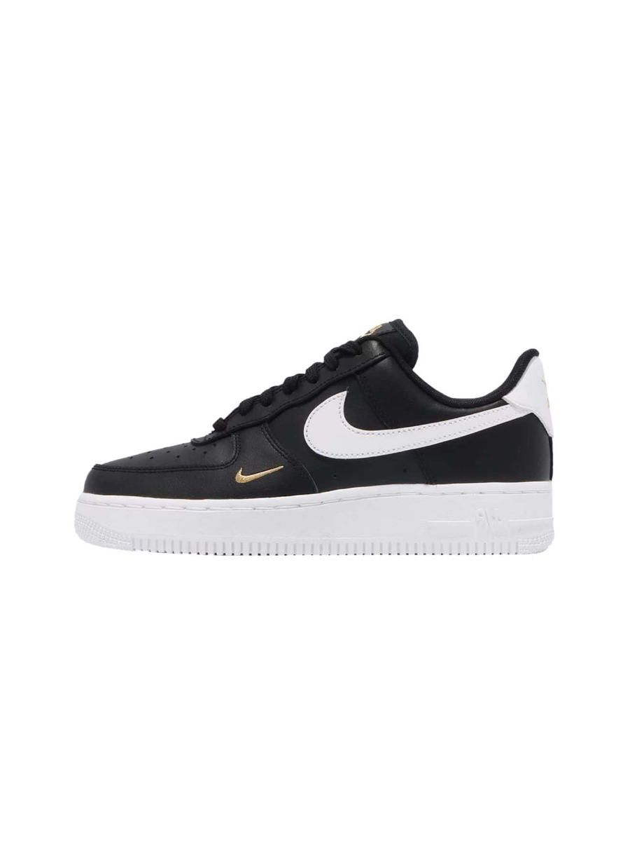 Картинка Кроссовки мужские кожаные Nike Air Force 1 Low Black Gold White