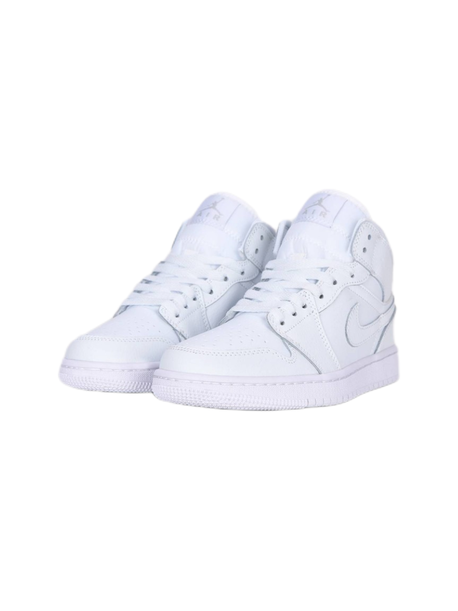 Картинка Кроссовки зимние кожаные с мехом Nike Air Jordan 1 Hight WHITE 