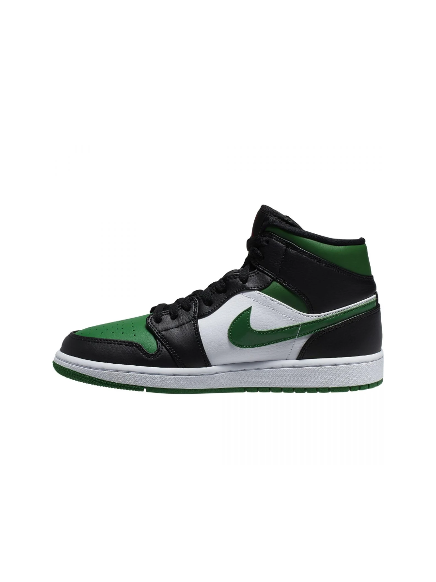 Картинка Кроссовки для баскетбола высокие Nike Air Jordan 1 Mid Green Toe