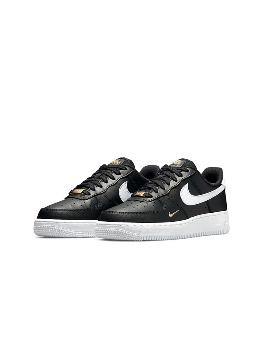 Картинка Кроссовки мужские кожаные Nike Air Force 1 Low Black Gold White