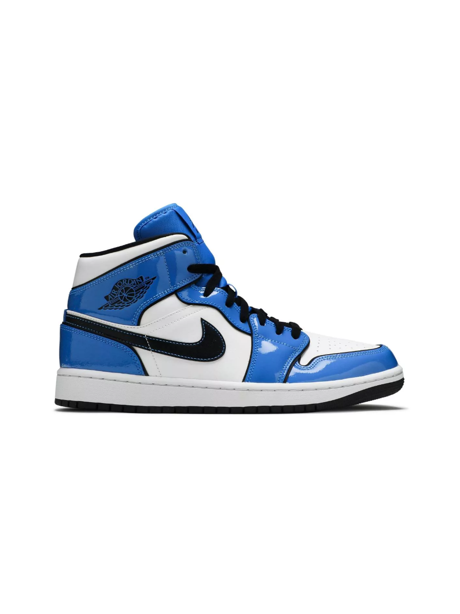 Картинка Кроссовки высокие для ходьбы Nike Air Jordan 1 Mid Signal Blue