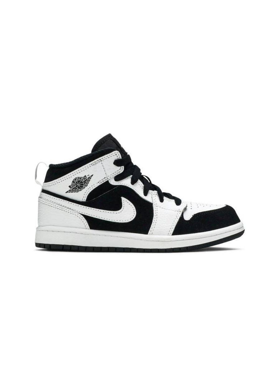 Картинка Кроссовки баскетбольные Nike Air Jordan 1 Mid White Tuxedo