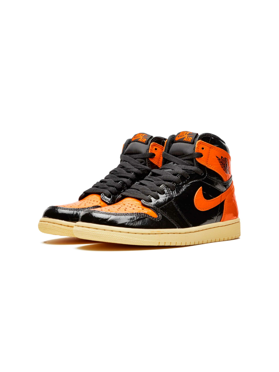 Картинка Кроссовки Nike Jordan 1 Shattered Backboard 1.0 Черно-Оранжевые