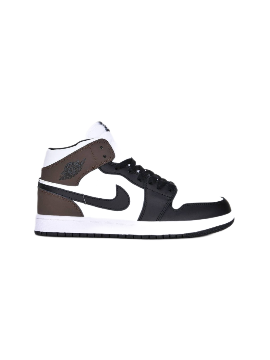 Картинка Кроссовки зимние с мехом Nike Air Jordan 1 Hight Black Brown White 