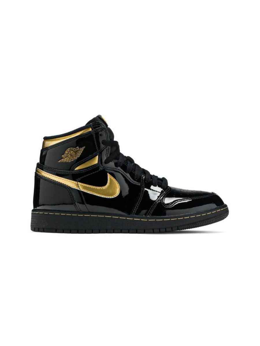 Картинка Кроссовки высокие Nike Air Jordan 1 Retro High Black Metallic Gold