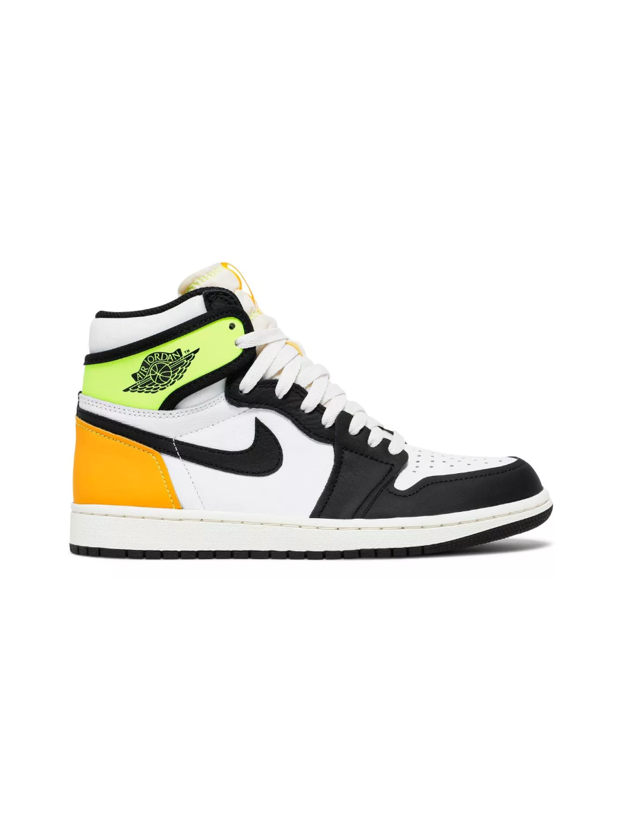 Картинка Кроссовки Nike Air Jordan 1 Retro High White Black Volt University Gold