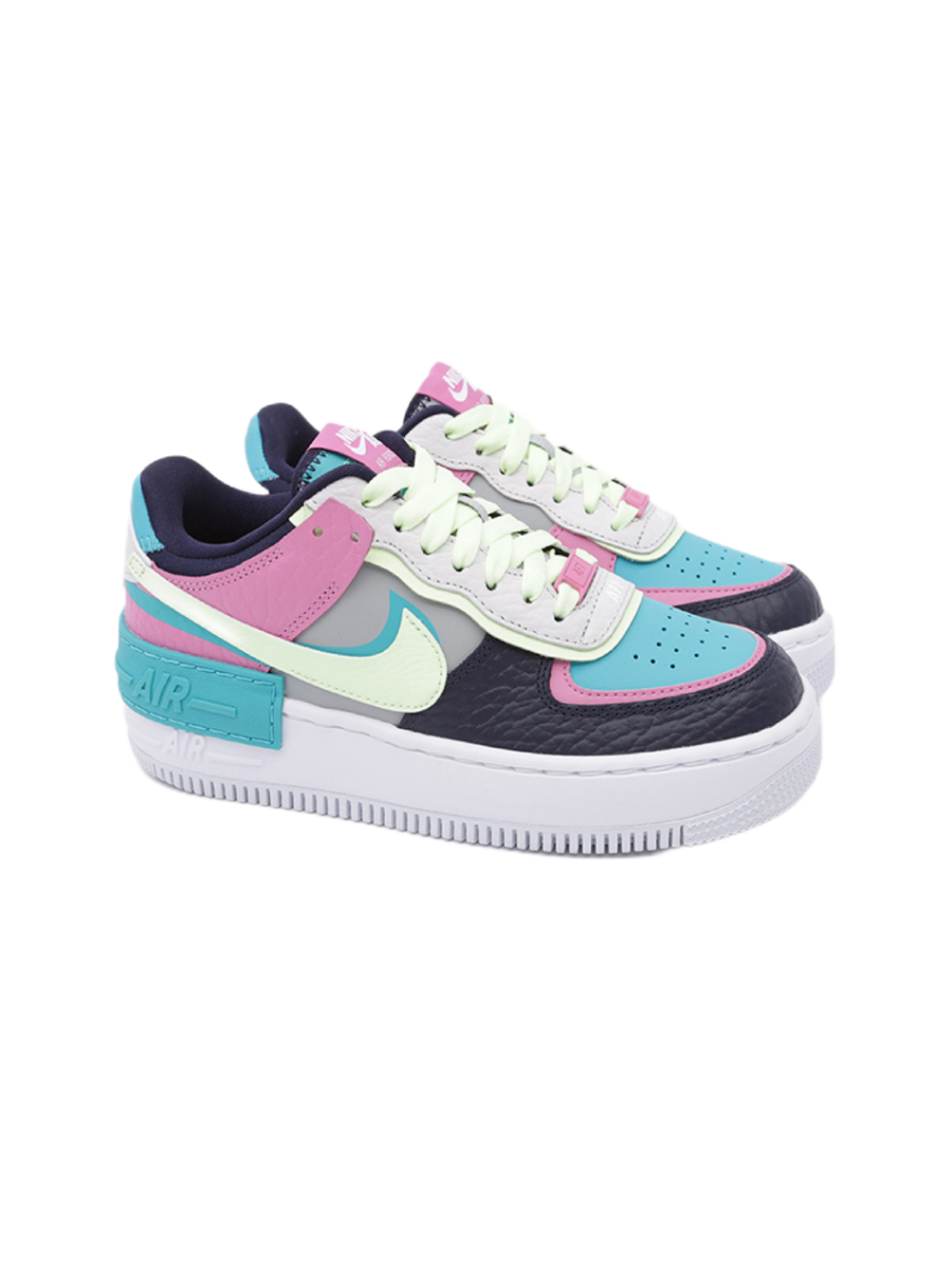 Картинка Кроссовки разноцветные Nike Air Force 1 Low Shadow Barely Volt Oracle Aqua