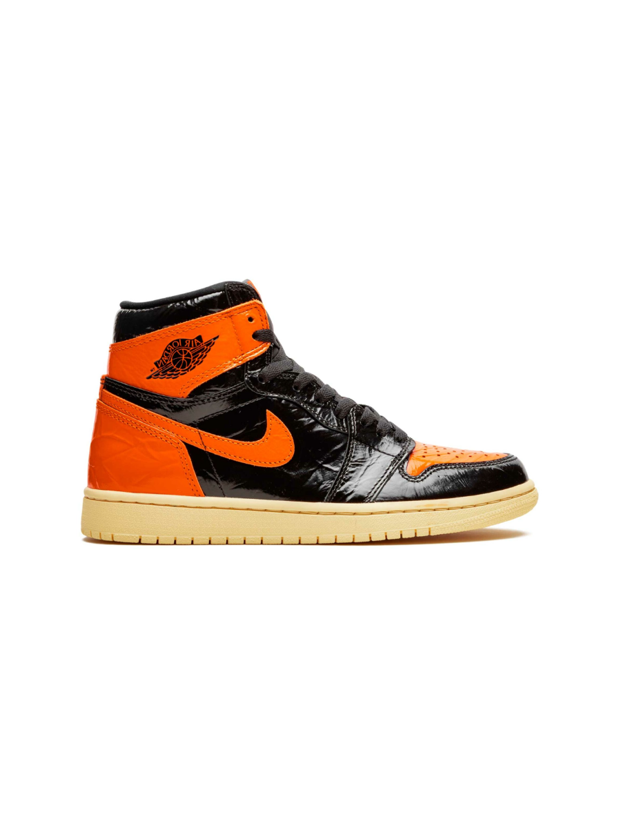 Картинка Кроссовки Nike Jordan 1 Shattered Backboard 1.0 Черно-Оранжевые