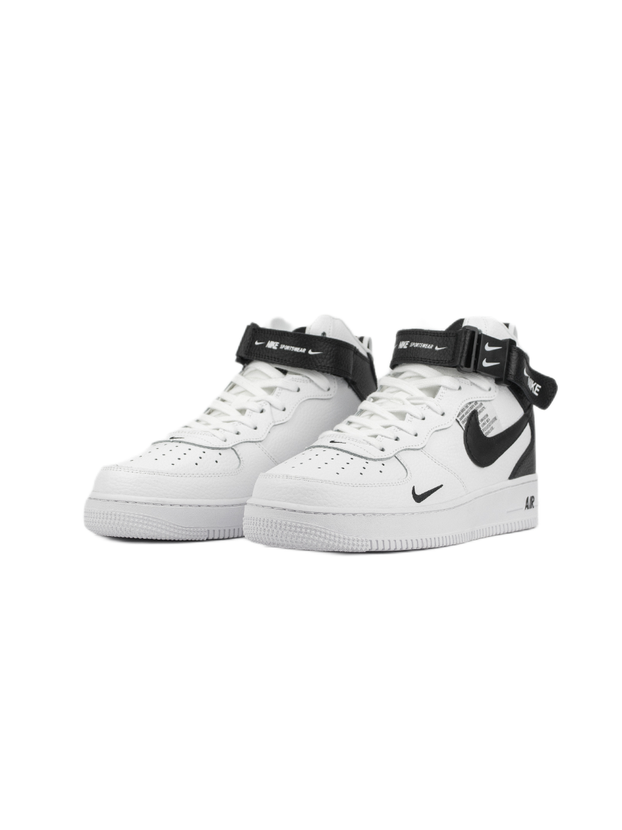 Картинка Кроссовки зимние с мехом Nike Air Force High BLACK WITH FUR 