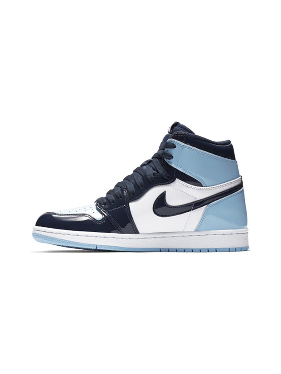 Картинка Кроссовки высокие баскетбольные Nike Air Jordan 1 Retro High UNC Patent