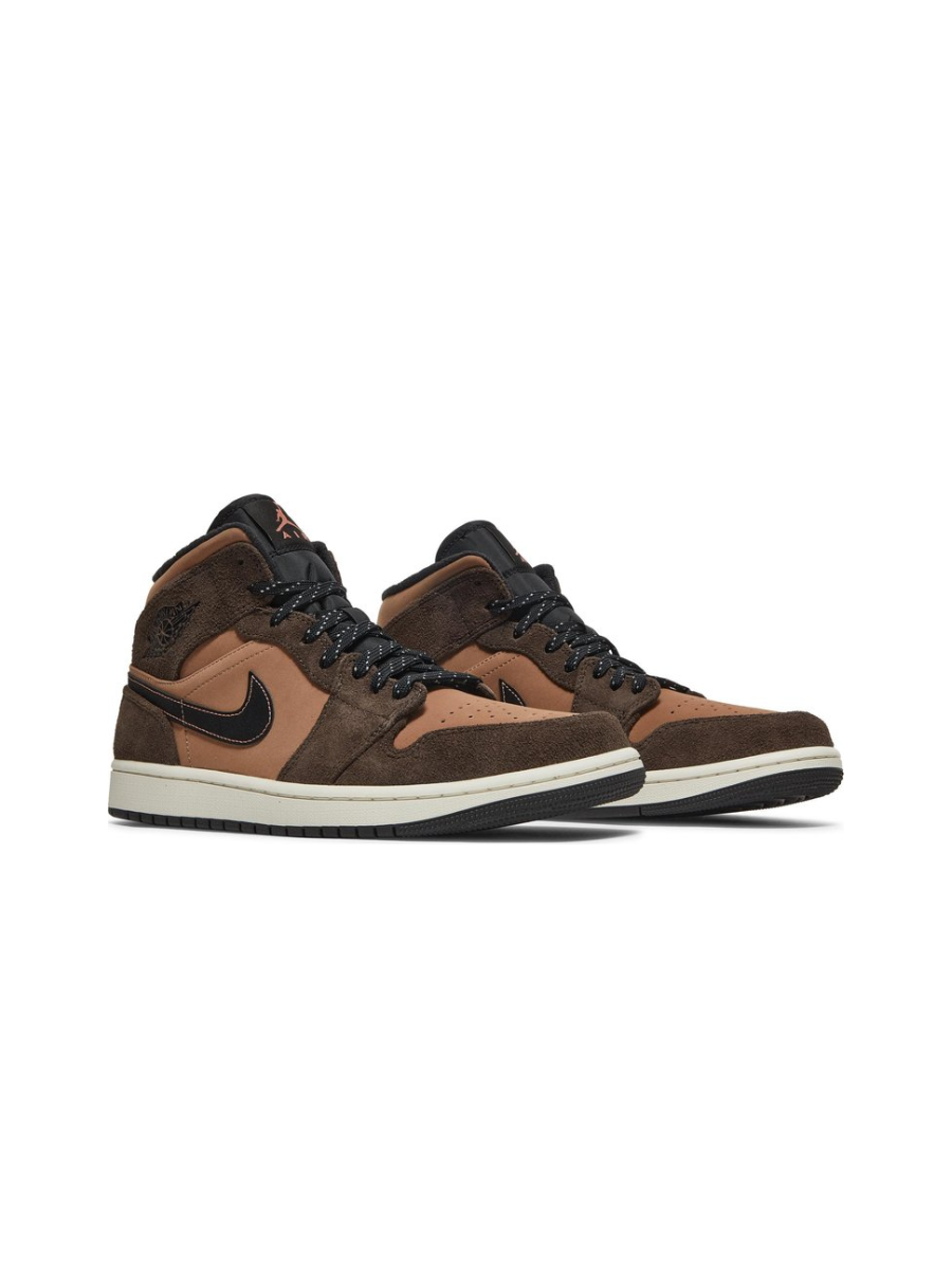 Картинка Кроссовки высокие Nike Air Jordan 1 Mid SE Dark Chocolate