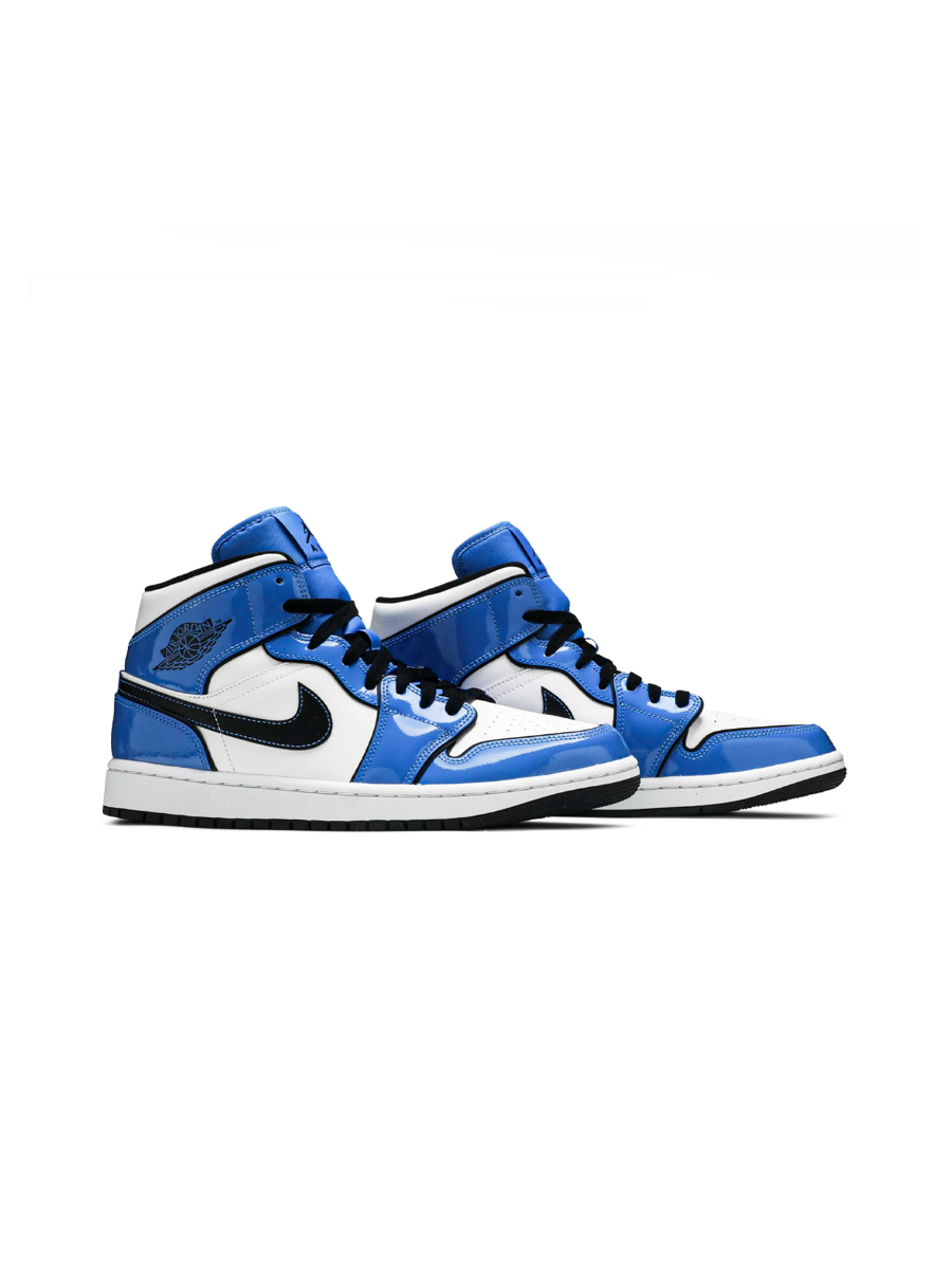 Картинка Кроссовки высокие для ходьбы Nike Air Jordan 1 Mid Signal Blue