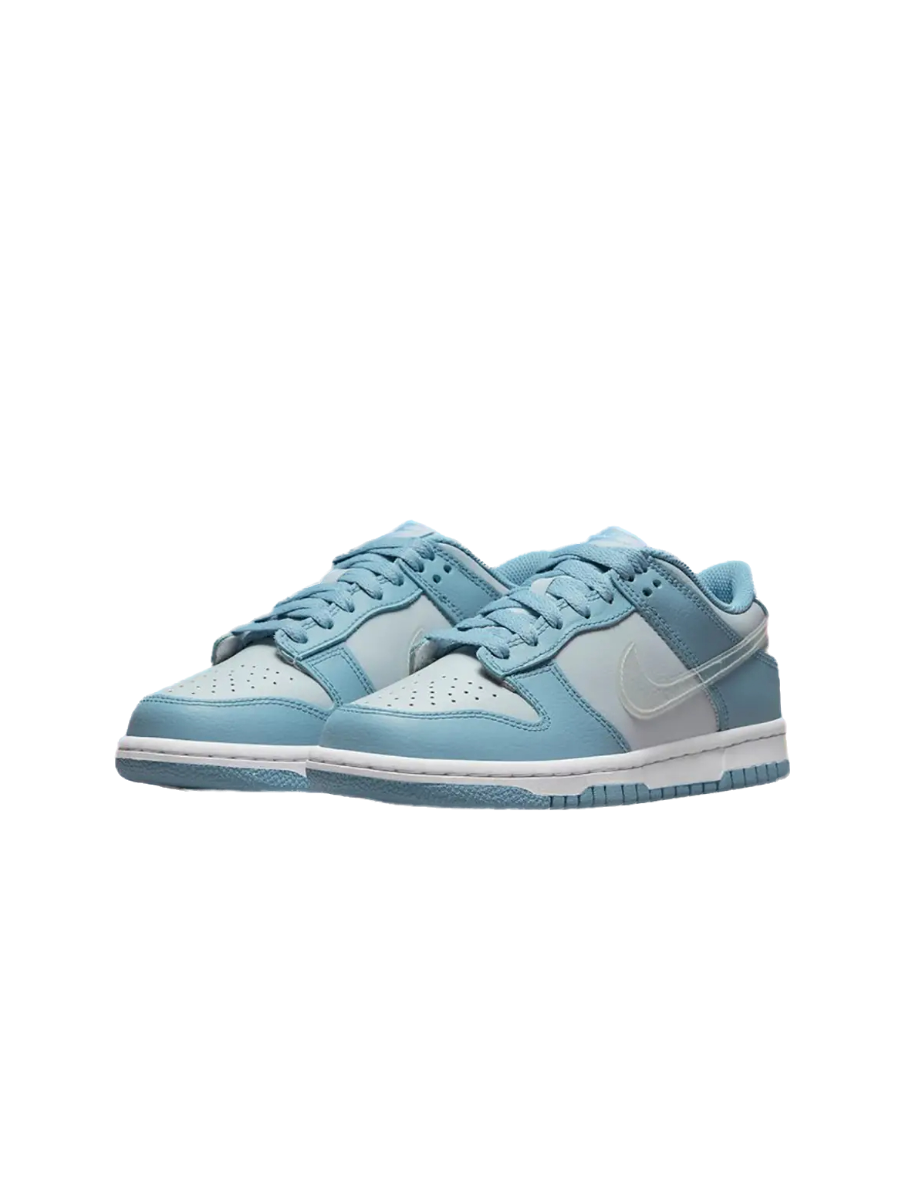 Картинка Кроссовки повседневные кожаные Nike Dunk Low GS TPU Swoosh Blue