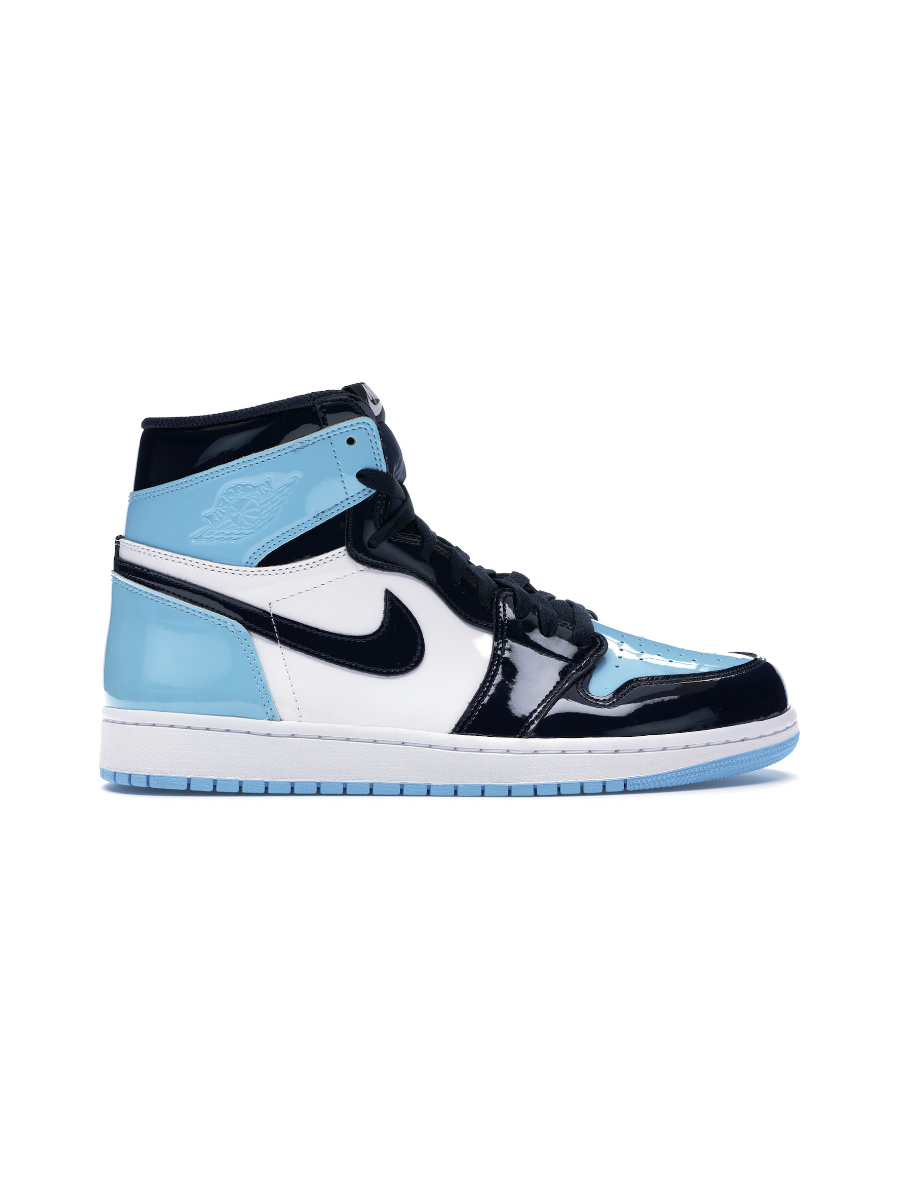 Картинка Кроссовки высокие баскетбольные Nike Air Jordan 1 Retro High UNC Patent