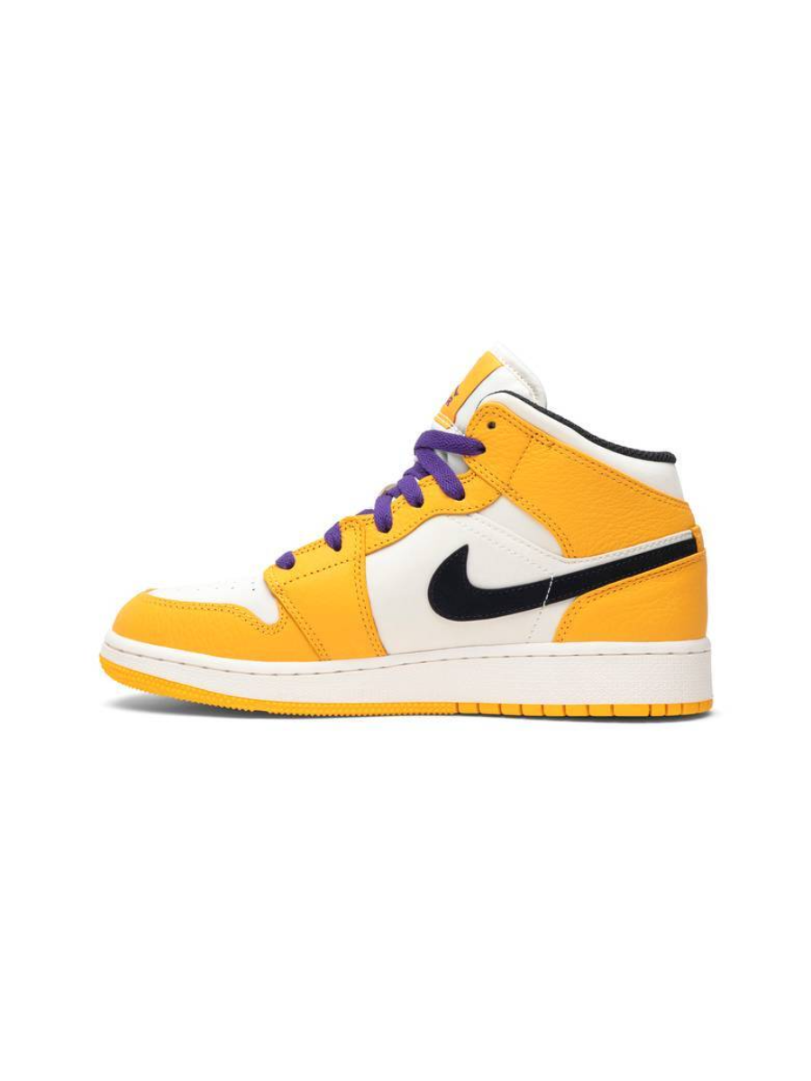 Картинка Кроссовки унисекс демисезонные Nike Air Jordan 1 Mid SE Lakers