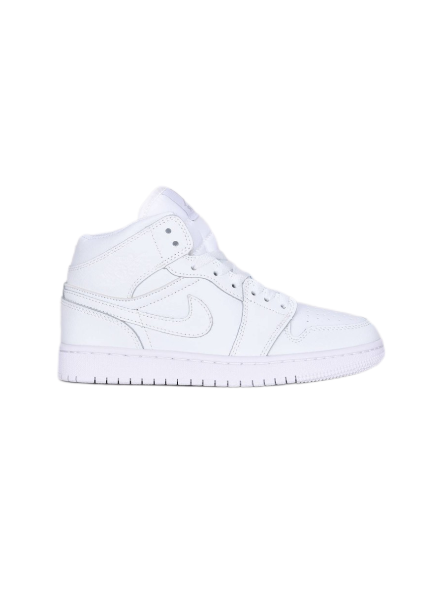 Картинка Кроссовки зимние кожаные с мехом Nike Air Jordan 1 Hight WHITE 