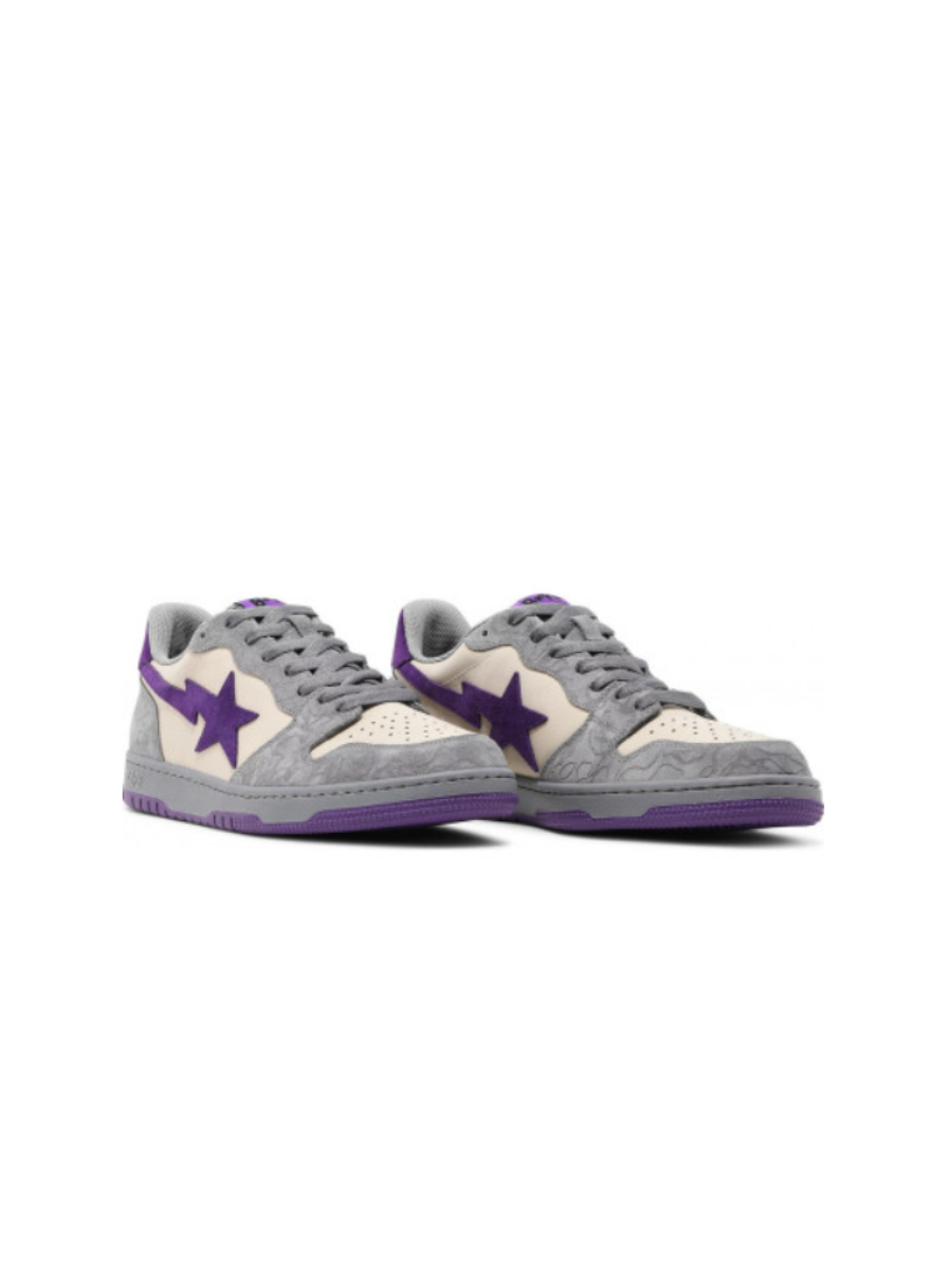 Картинка Кроссовки Bathing Ape Court Sta Mist Grey Royal Purple