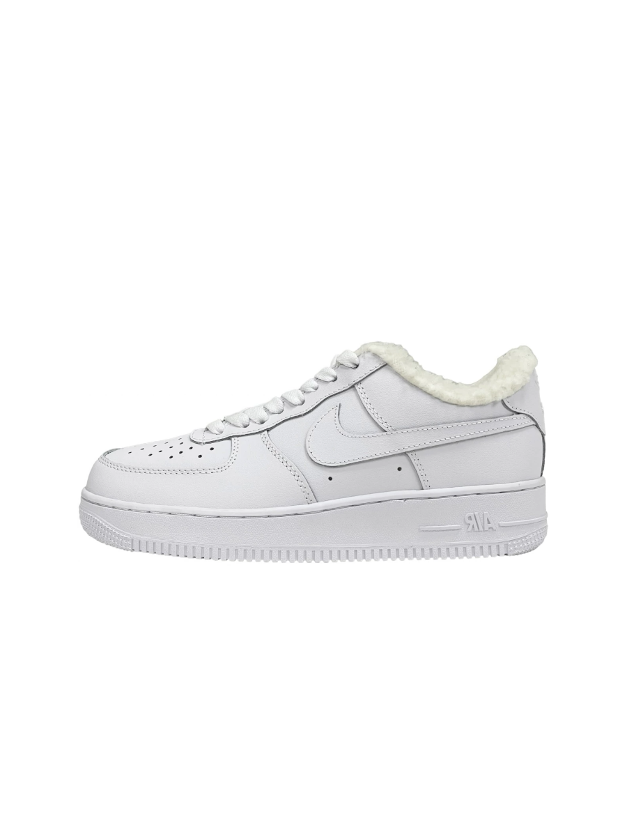 Картинка Кроссовки зимние с мехом термо Nike Air Force Low  ALL WHITE 