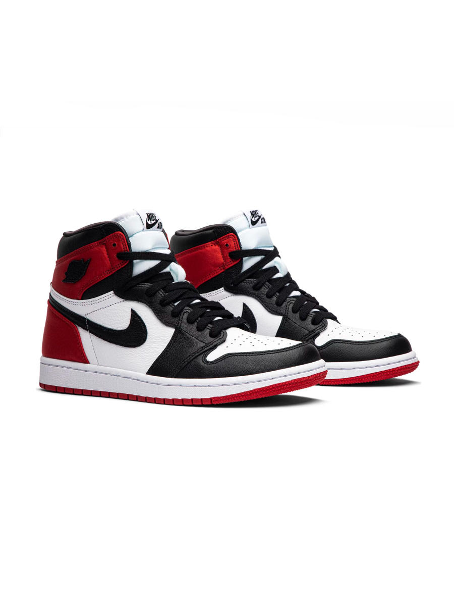 Картинка Кроссовки высокие кожаные Nike Air Jordan 1 Retro Black Toe