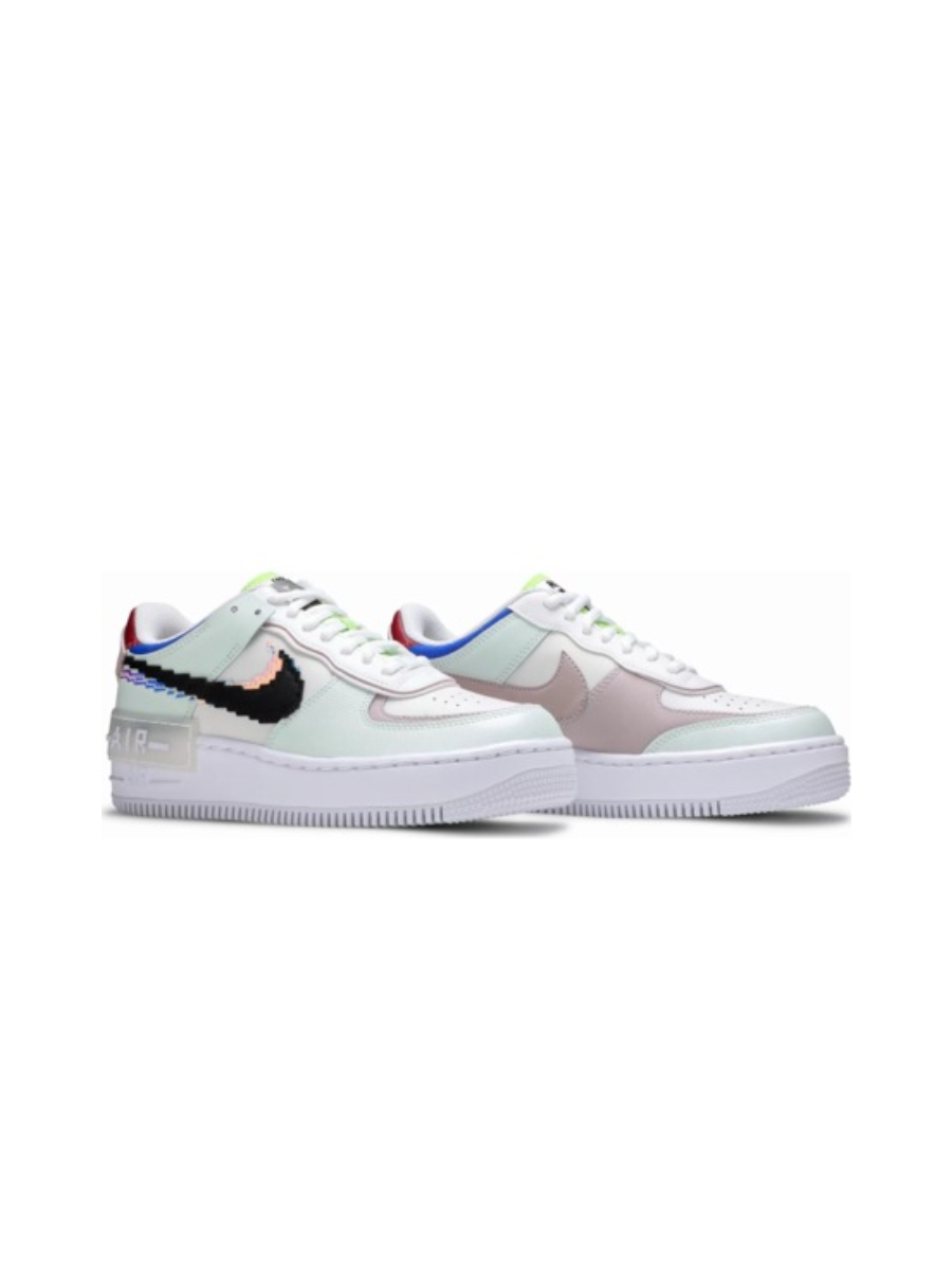 Картинка Кроссовки разноцветные Nike Air Force 1 Low Shadow 8 Bit Barely Green