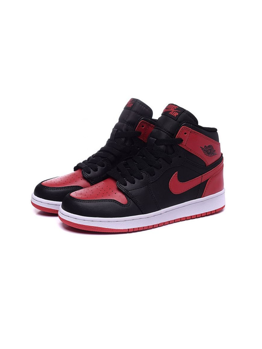 Картинка Кроссовки Air Jordan 1 Black Red с мехом