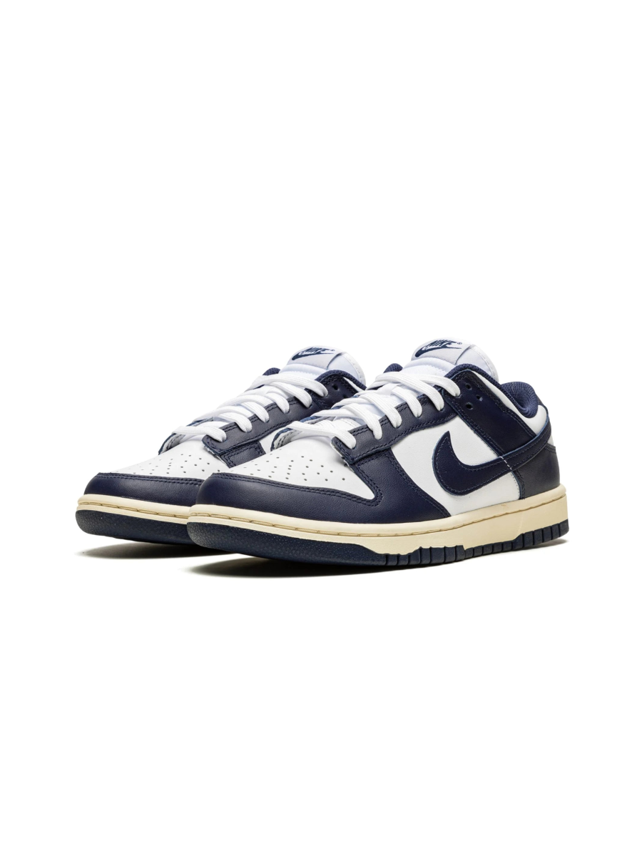 Картинка Кроссовки мужские Nike Dunk Low Vintage White Midnight Navy