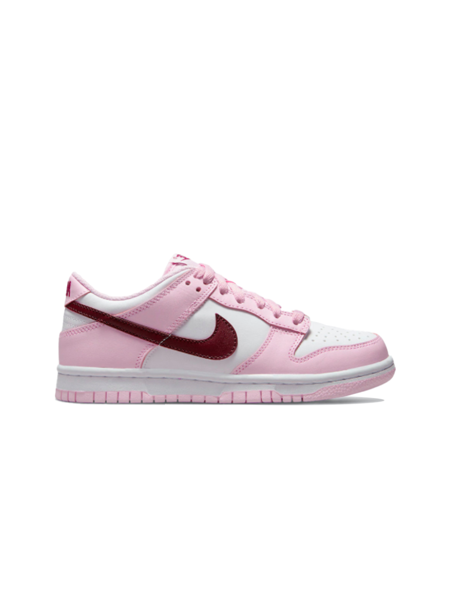 Картинка Кроссовки женские кожаные Nike Dunk Low GS White Pink Red