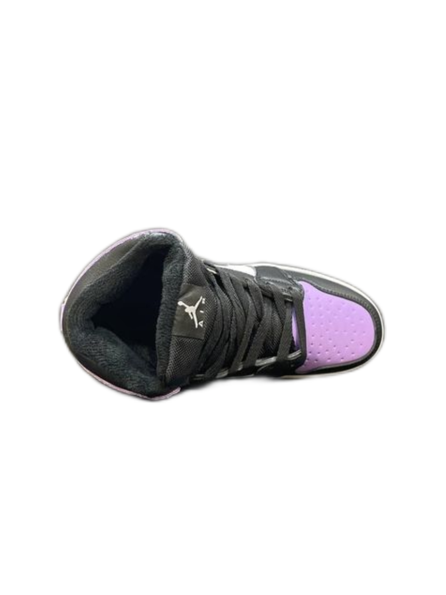 Картинка Кроссовки зимние с мехом термо Nike Air Jordan 1 Hight purple