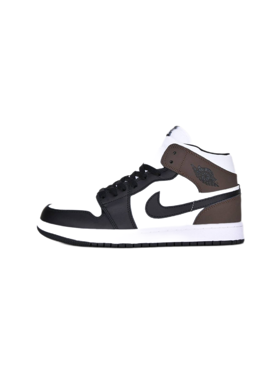 Картинка Кроссовки зимние с мехом Nike Air Jordan 1 Hight Black Brown White 