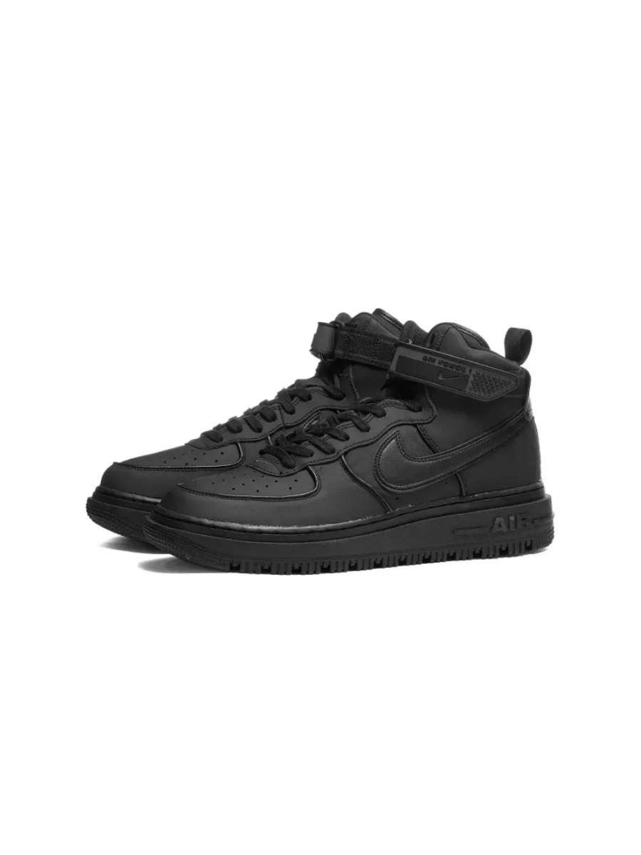 Картинка Кроссовки Nike Air Force 1 Mid All Black зимние с мехом