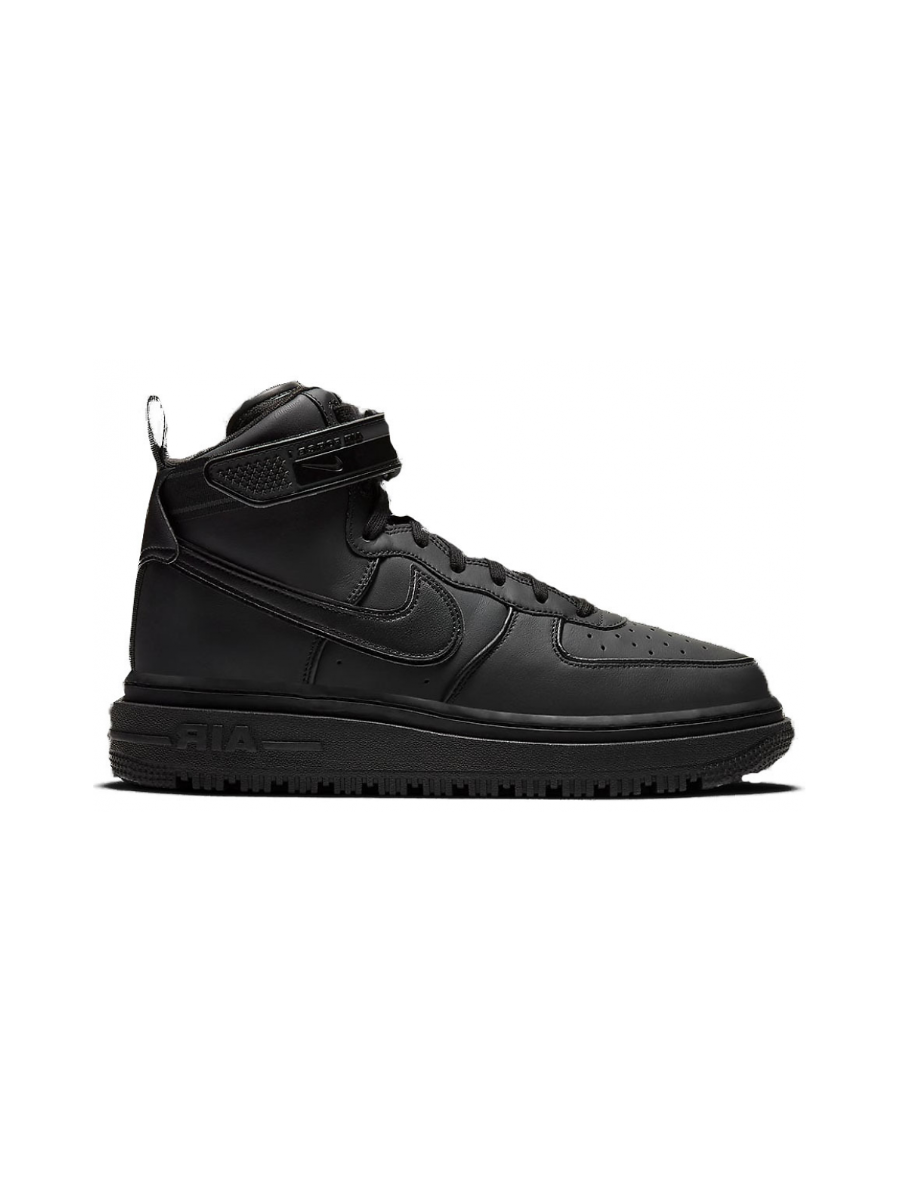 Картинка Кроссовки Nike Air Force 1 Mid All Black зимние с мехом