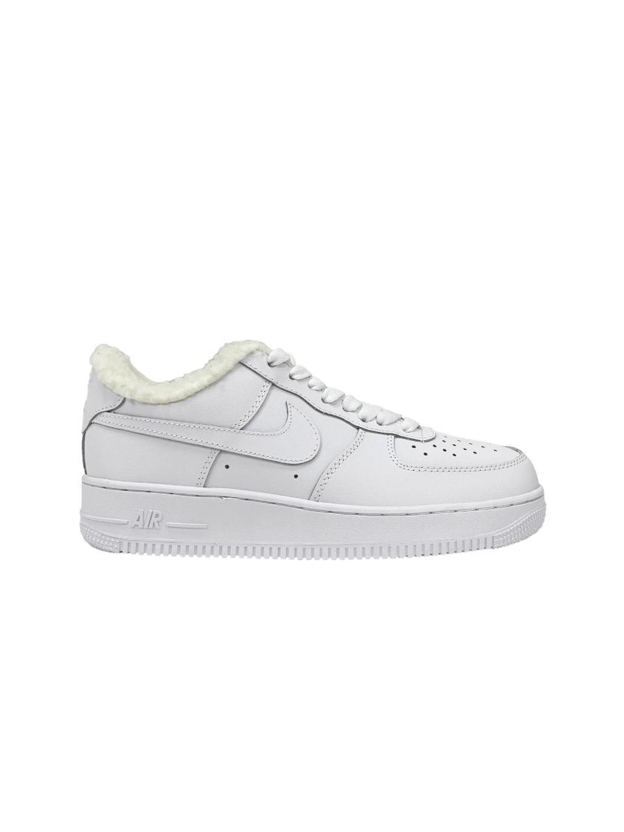 Картинка Кроссовки зимние с мехом термо Nike Air Force Low  ALL WHITE 