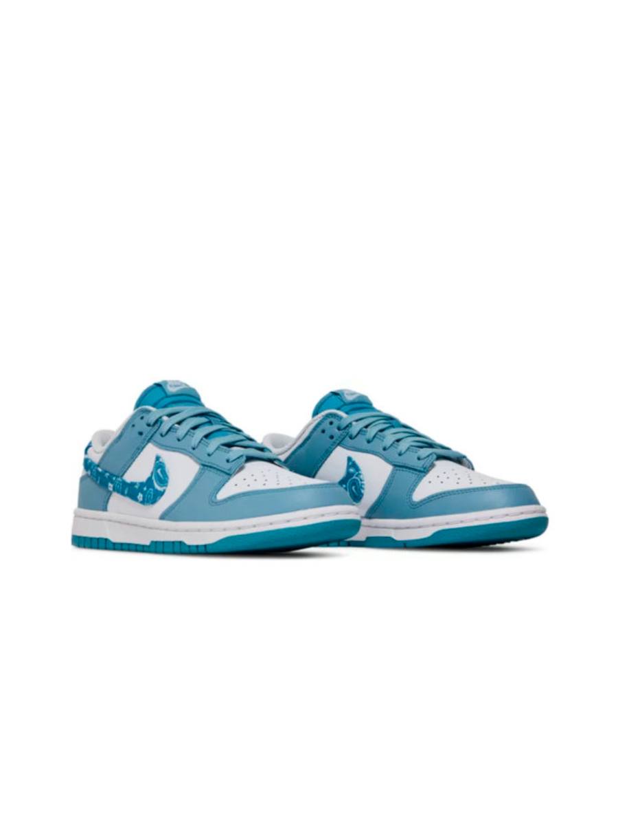 Картинка Кроссовки детские кожаные Nike Dunk Low Blue White Paisley