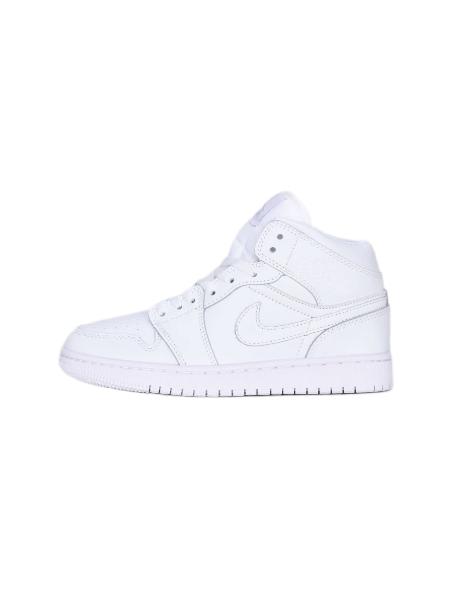 Картинка Кроссовки зимние кожаные с мехом Nike Air Jordan 1 Hight WHITE 