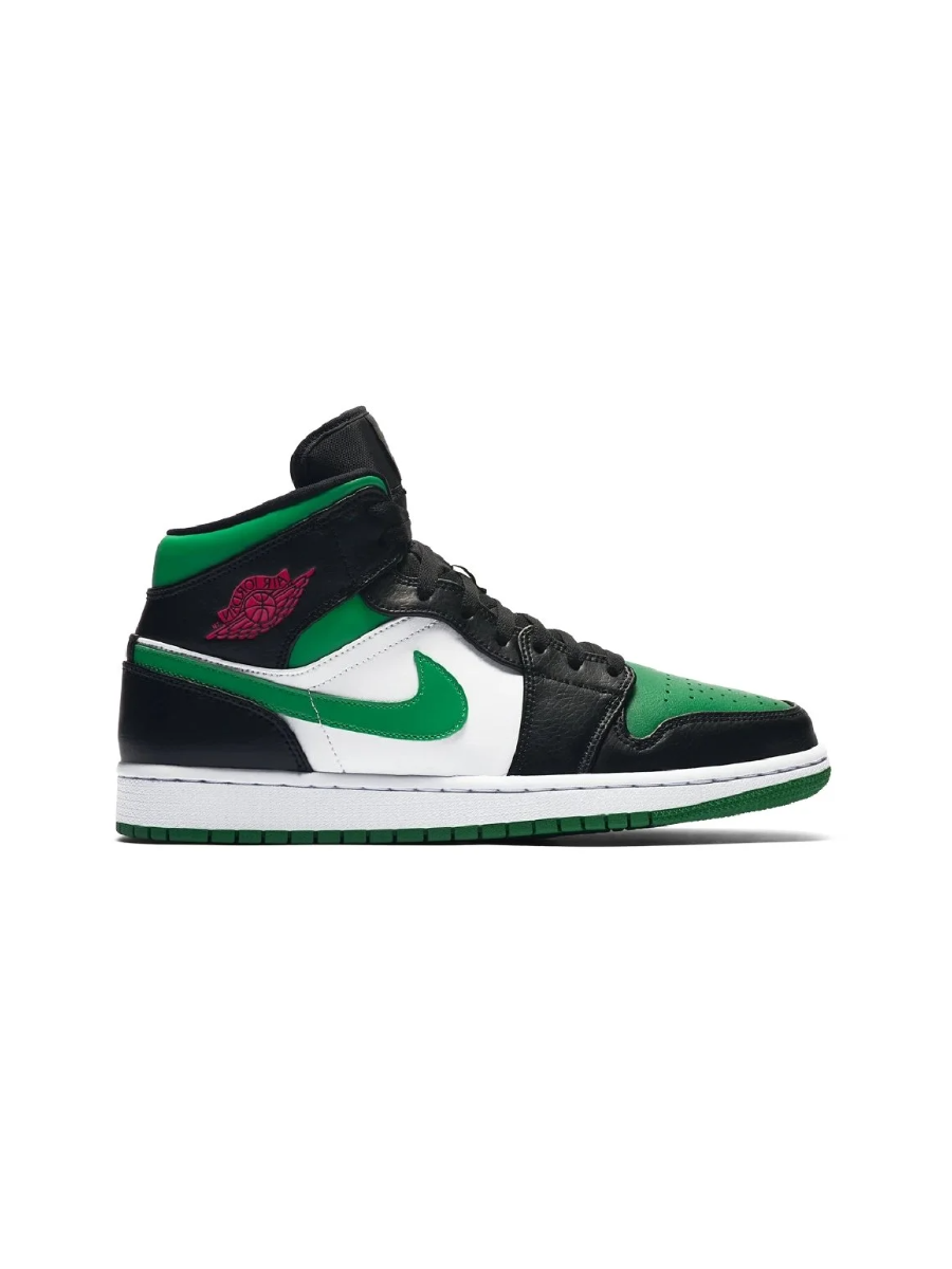 Картинка Кроссовки для баскетбола высокие Nike Air Jordan 1 Mid Green Toe