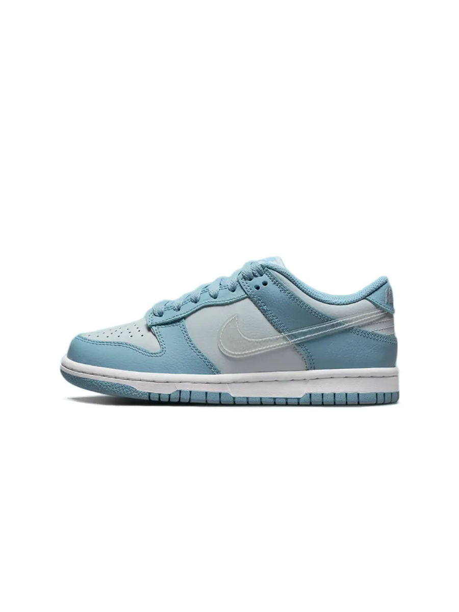 Картинка Кроссовки повседневные кожаные Nike Dunk Low GS TPU Swoosh Blue