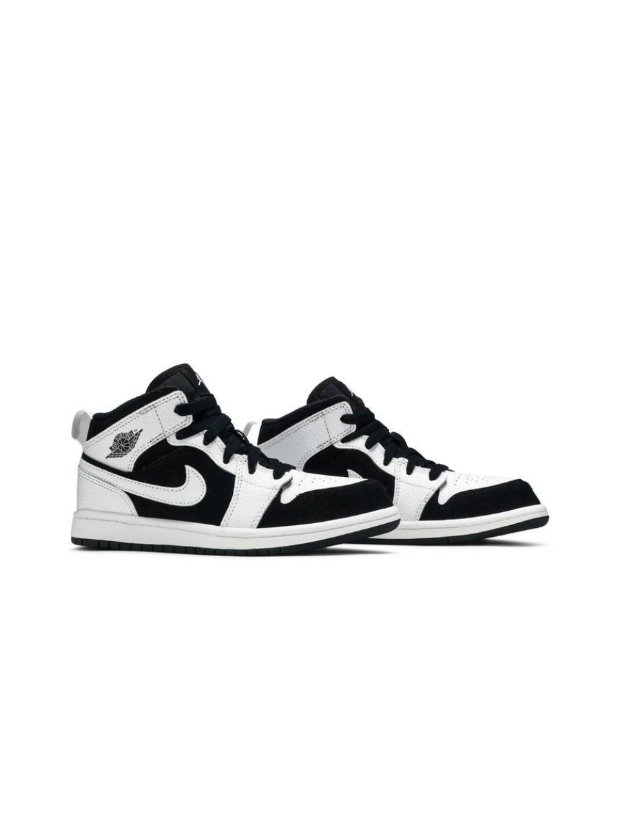 Картинка Кроссовки баскетбольные Nike Air Jordan 1 Mid White Tuxedo